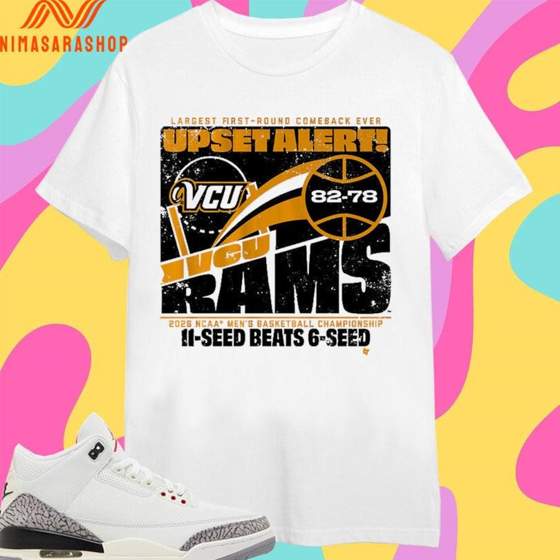 Vcu Rams Mbb 2026 March Madness Upset Alert Largest - Adult & Kids T-Shirts, Sweatshirts & Hoodies apparel design preview 1