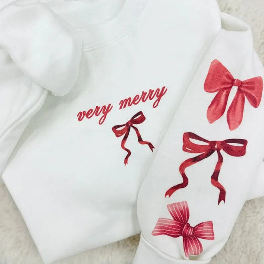 'Very Merry Bows' - Adult & Kids T-Shirts, Sweatshirts & Hoodies apparel design preview 1