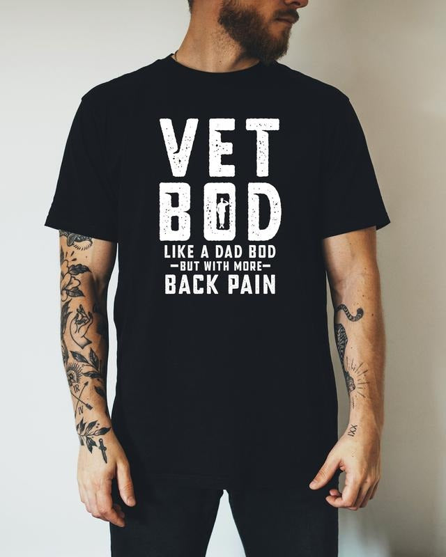 Vet Bod Like Dad Veteran Army Him - Adult & Kids T-Shirts, Sweatshirts & Hoodies apparel design preview 1