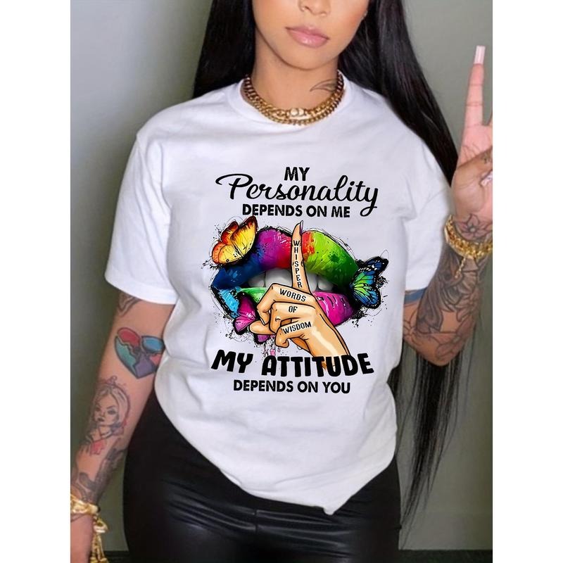 Vibrant Butterfly Lips Print Short Sleeve Crew Neck - Adult & Kids T-Shirts, Sweatshirts & Hoodies apparel design preview 1
