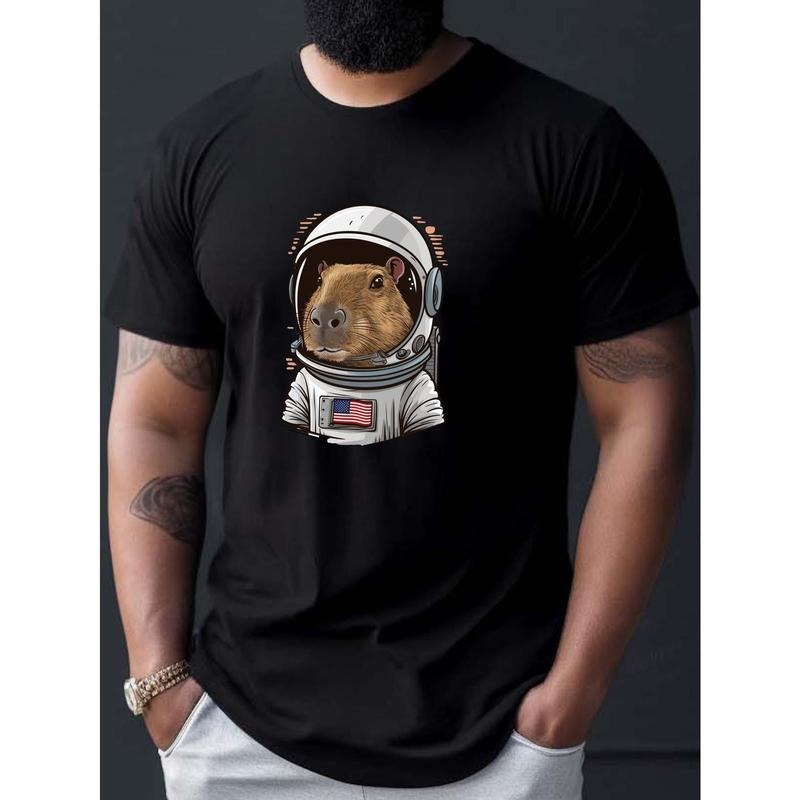 Vibrant Capybara Print Short Sleeve Round Neck Daily - Adult & Kids T-Shirts, Sweatshirts & Hoodies apparel design preview 1