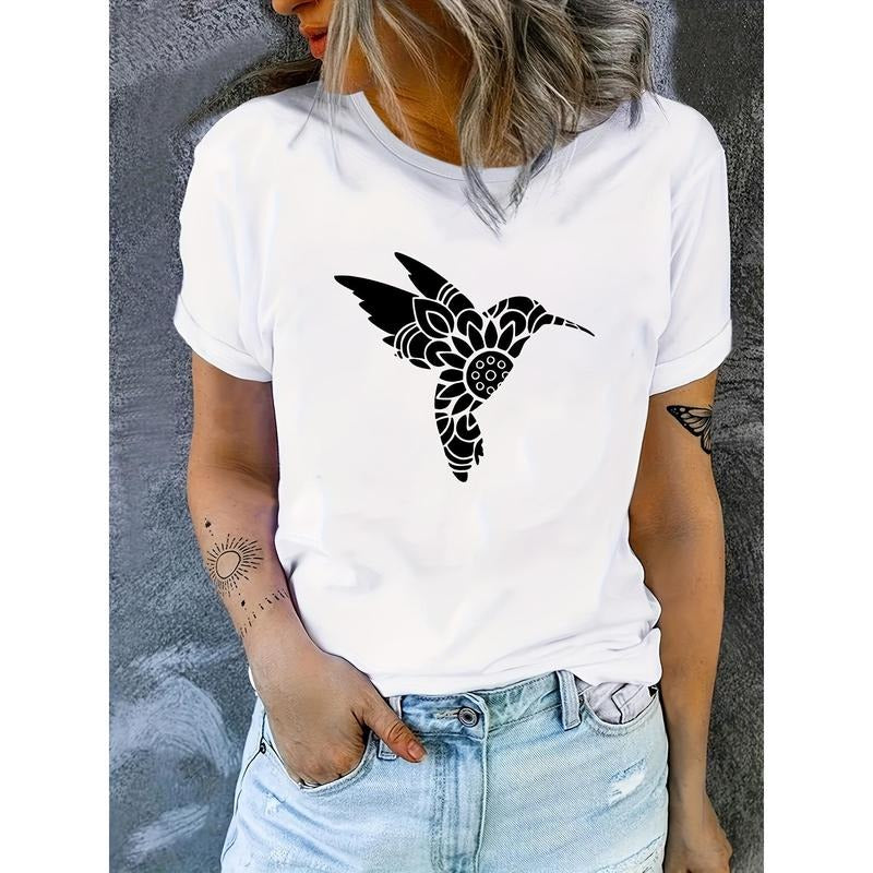 Vibrant Floral Hummingbird Print Comfortable Round - Adult & Kids T-Shirts, Sweatshirts & Hoodies apparel design preview 1