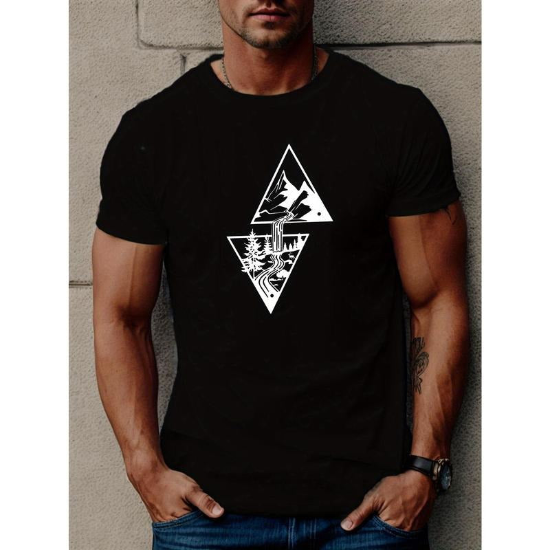 Vibrant Mountains Creek Print Casual Short Sleeve - Adult & Kids T-Shirts, Sweatshirts & Hoodies apparel design preview 1