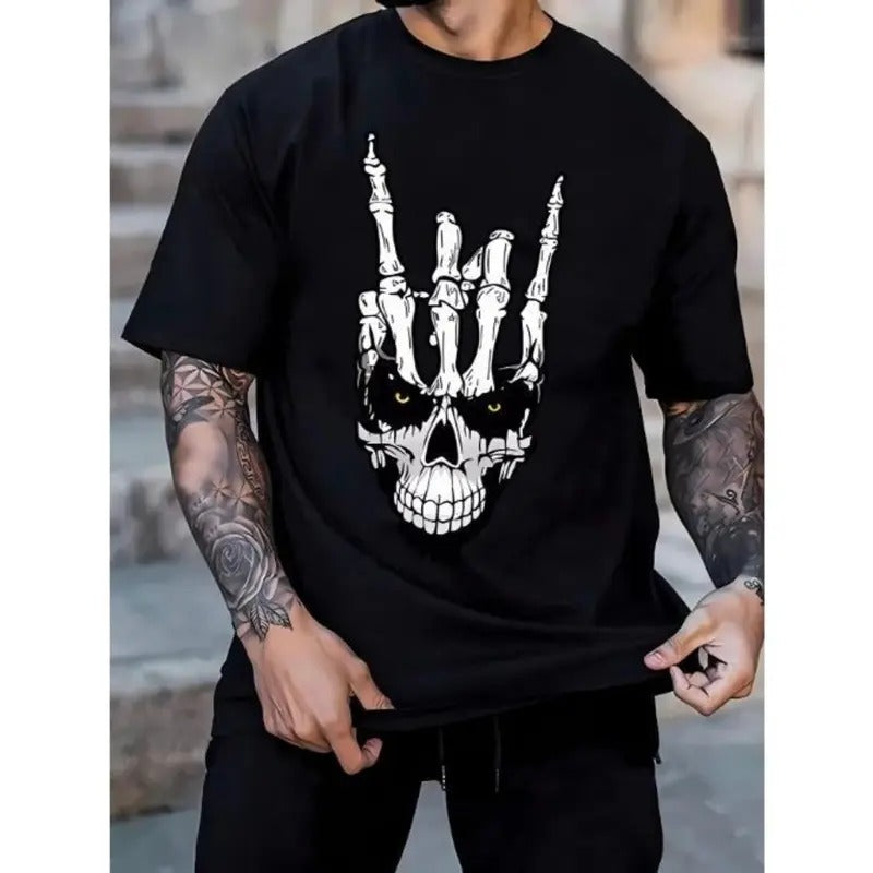 Vibrant Skull Hand Print Crew Neck Soft Slight - Adult & Kids T-Shirts, Sweatshirts & Hoodies apparel design preview 1