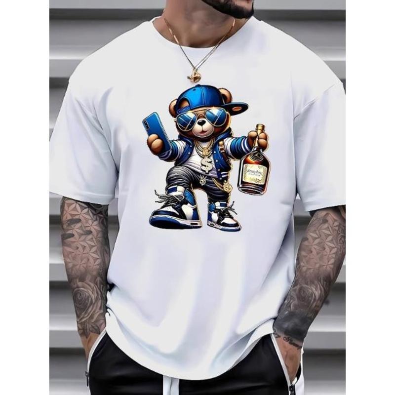 Vibrant Street Bear Print Casual Short Sleeve Comfy - Adult & Kids T-Shirts, Sweatshirts & Hoodies apparel design preview 1