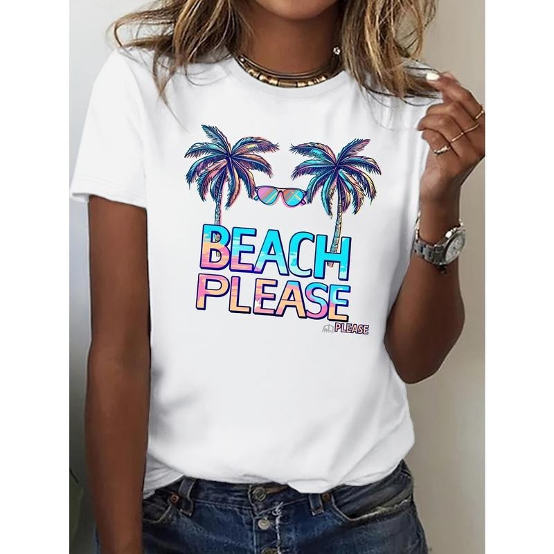 Vibrant Tropical Dream Paradise "BEACH PLEASE" Palm - Adult & Kids T-Shirts, Sweatshirts & Hoodies apparel design preview 1