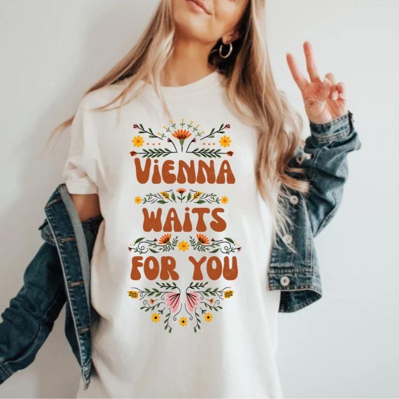 Vienna Waits You Billy Jo3l Vintage Song Lyrics - Adult & Kids T-Shirts, Sweatshirts & Hoodies apparel design preview 1