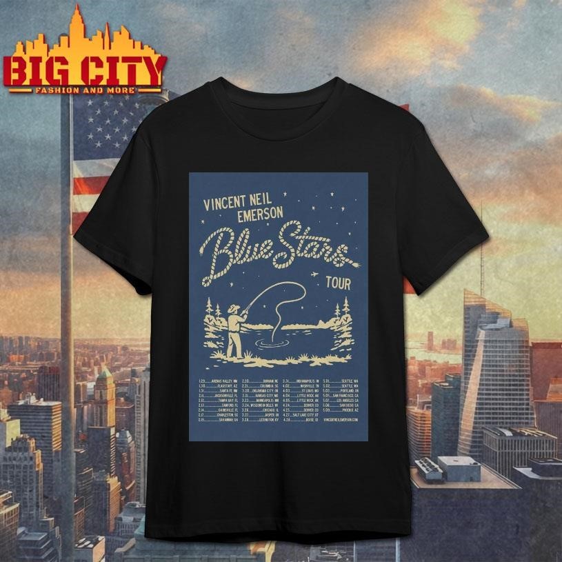 Vincent Neil Emerson 2026 Blue Stars Tour Poster - Adult & Kids T-Shirts, Sweatshirts & Hoodies apparel design preview 1