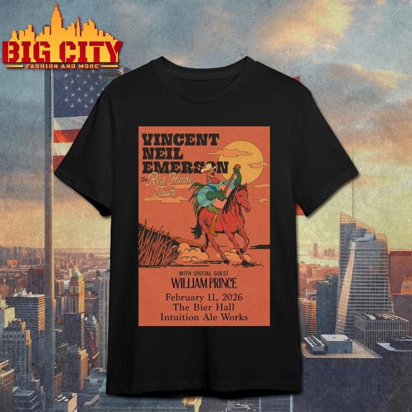 Vincent Neil Emersonwith William Prince at Bier Hall - Adult & Kids T-Shirts, Sweatshirts & Hoodies apparel design preview 1