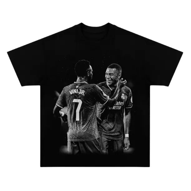 Vinicius Mbappe Vintage Soccer Sport Fan Cotton - Adult & Kids T-Shirts, Sweatshirts & Hoodies apparel design preview 1