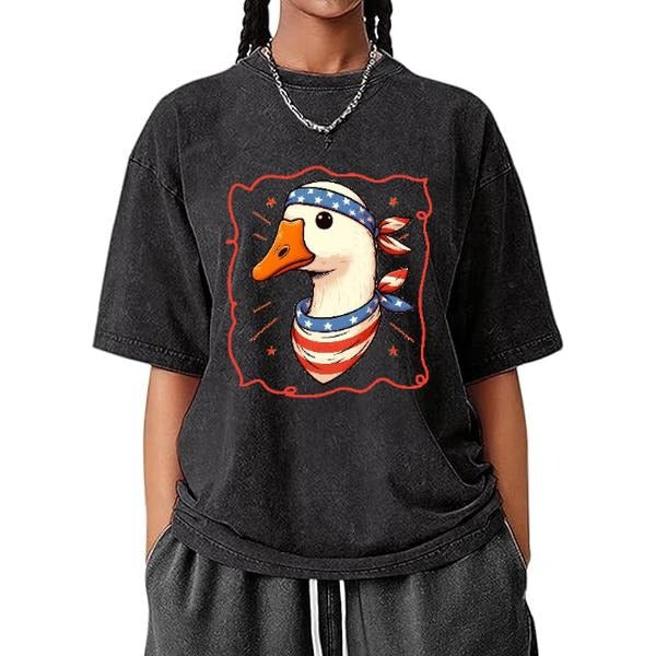 Vintage Washed Duck Patriotic Retro Inspired Fun - Adult & Kids T-Shirts, Sweatshirts & Hoodies apparel design preview 1