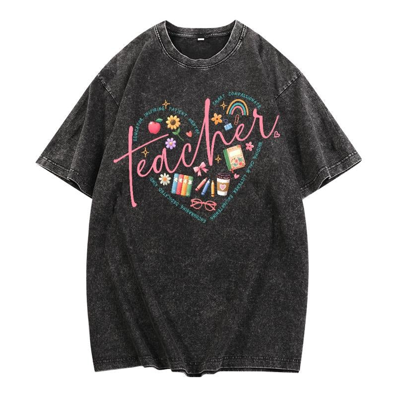 Vintage Washed Teacher Tribute Celebrating Educator - Adult & Kids T-Shirts, Sweatshirts & Hoodies apparel design preview 1
