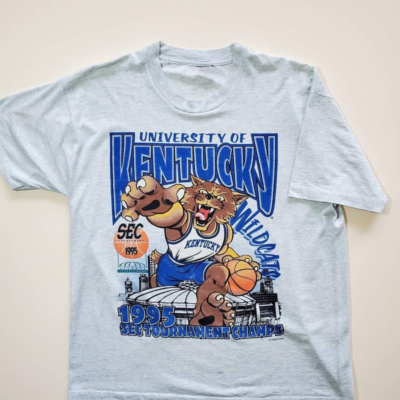 Vintage 1995 Kentucky Wildcats Classic Cotton College - Adult & Kids T-Shirts, Sweatshirts & Hoodies apparel design preview 1