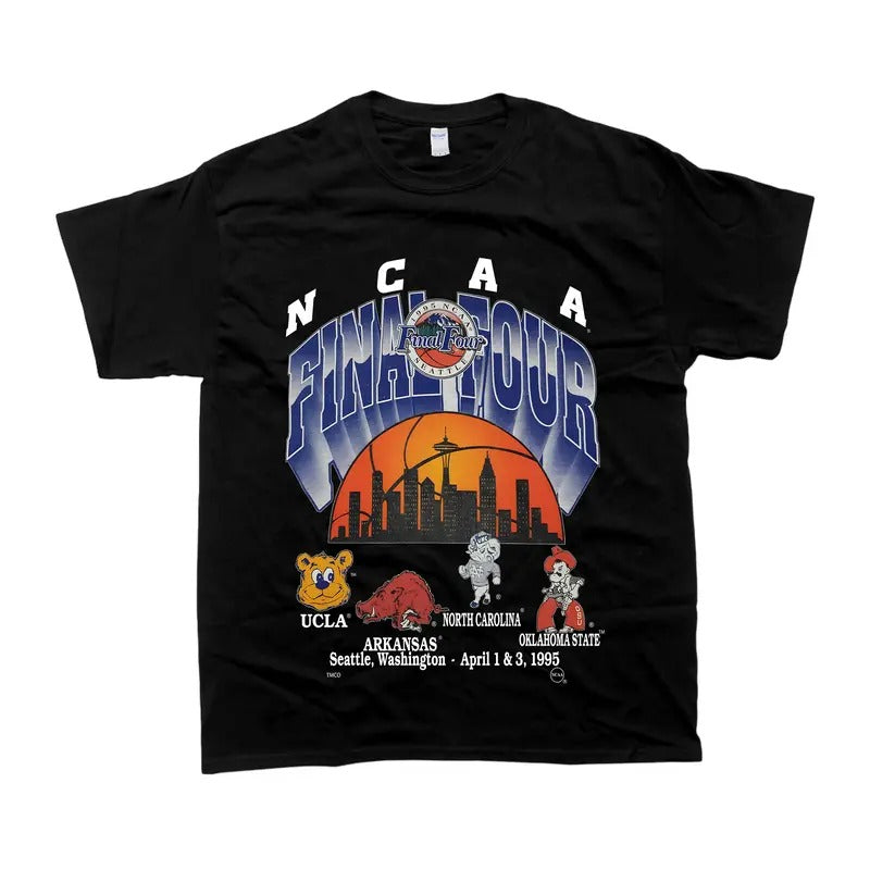 Vintage 1995 NCAA Final Four UCLA Arkansas Norht - Adult & Kids T-Shirts, Sweatshirts & Hoodies apparel design preview 1