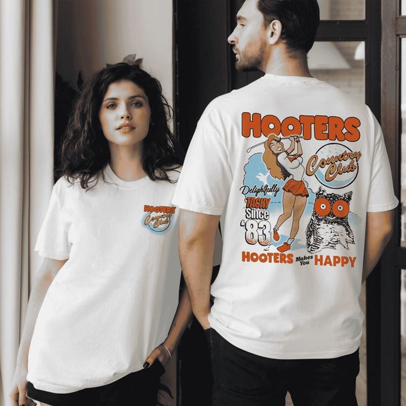 Vintage 2 Spencer'S Hooters Country Club Beige Golf - Adult & Kids T-Shirts, Sweatshirts & Hoodies apparel design preview 1