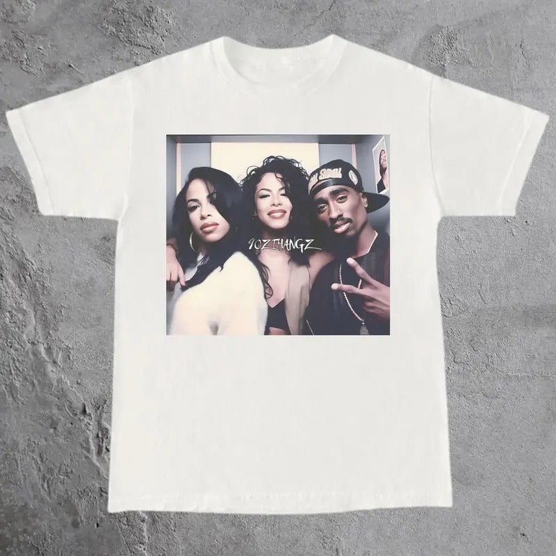 Vintage 2Pac Tupac Shakur 90s Rapper Hip Hop Legends - Adult & Kids T-Shirts, Sweatshirts & Hoodies apparel design preview 1