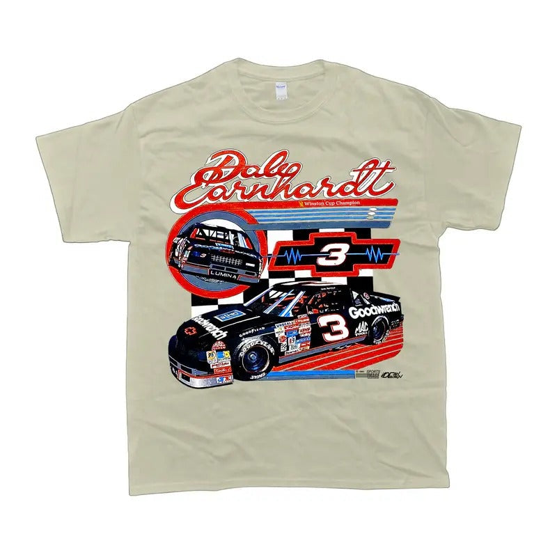 Vintage 90s Dale Earnhardt Nascar Softstyle Sporty - Adult & Kids T-Shirts, Sweatshirts & Hoodies apparel design preview 1