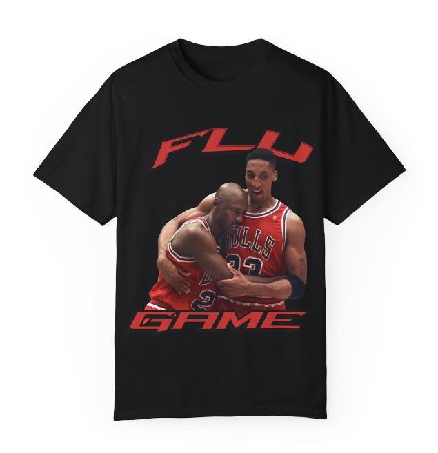 Vintage 90s Flu Game 12 Matching Retro Basketball - Adult & Kids T-Shirts, Sweatshirts & Hoodies apparel design preview 1