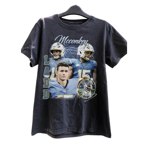 Vintage 90s Ladd McConkey Chargers Sport Retro - Adult & Kids T-Shirts, Sweatshirts & Hoodies apparel design preview 1