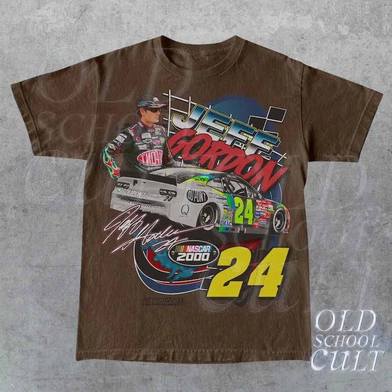 Vintage 90s Jeff Nascar Racing Y2k Retro Race - Adult & Kids T-Shirts, Sweatshirts & Hoodies apparel design preview 1