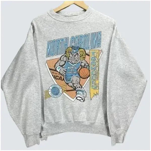 Vintage 90s North Carolina Tar Heels Basketball NC - Adult & Kids T-Shirts, Sweatshirts & Hoodies apparel design preview 1
