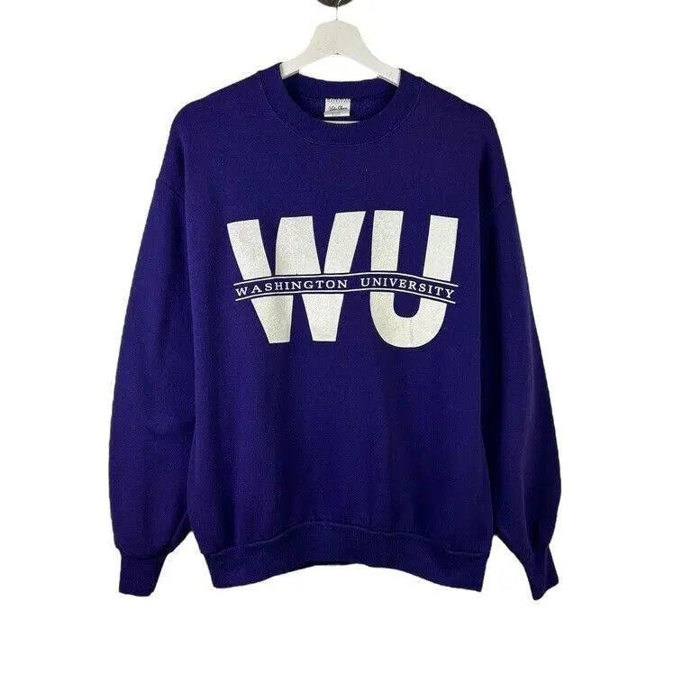 Vintage 90s Washington Huskies NCAA Spellout Sz Large - Adult & Kids T-Shirts, Sweatshirts & Hoodies apparel design preview 1