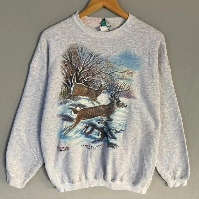 Vintage 90s Whitetail Deer Stag Wilderness Casual - Adult & Kids T-Shirts, Sweatshirts & Hoodies apparel design preview 1