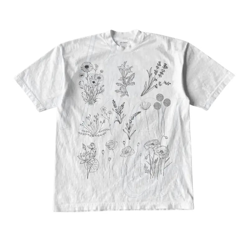 Vintage 90s Wild Flowers Retro Botanical Nature Cute - Adult & Kids T-Shirts, Sweatshirts & Hoodies apparel design preview 1
