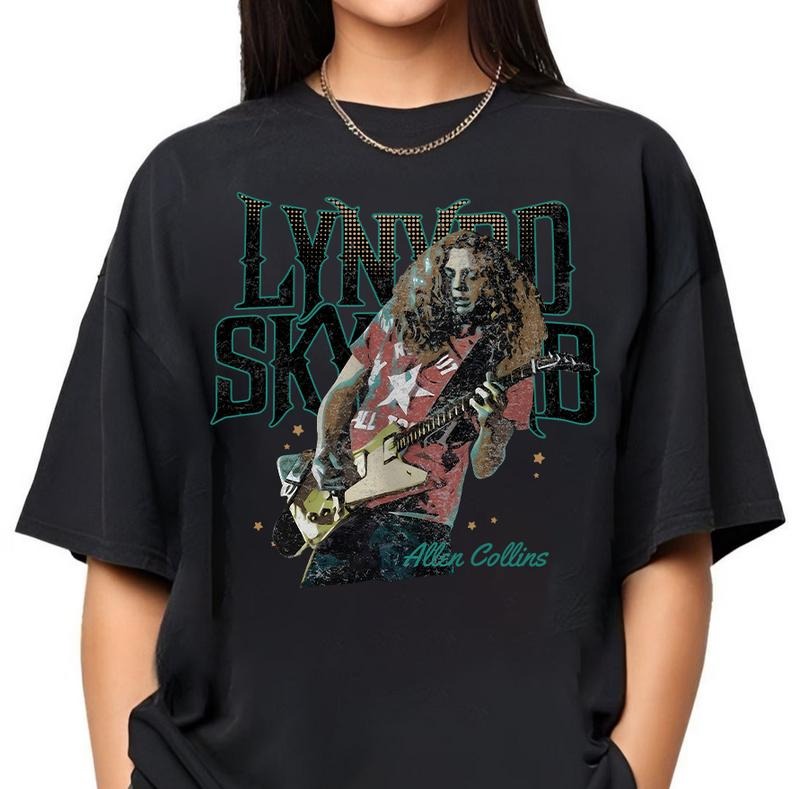 Vintage All3n Colliinns Lynyrrdd Skynyrrdd Fan Rock - Adult & Kids T-Shirts, Sweatshirts & Hoodies apparel design preview 1