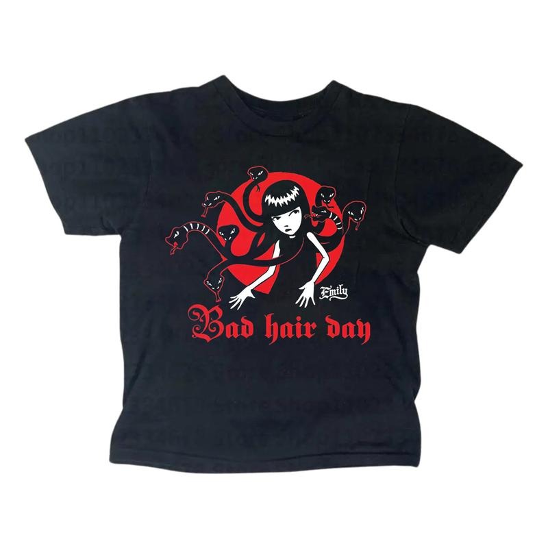 Vintage Bad Hair Day Baby Gothic Emo Girl Top Y2k - Adult & Kids T-Shirts, Sweatshirts & Hoodies apparel design preview 1