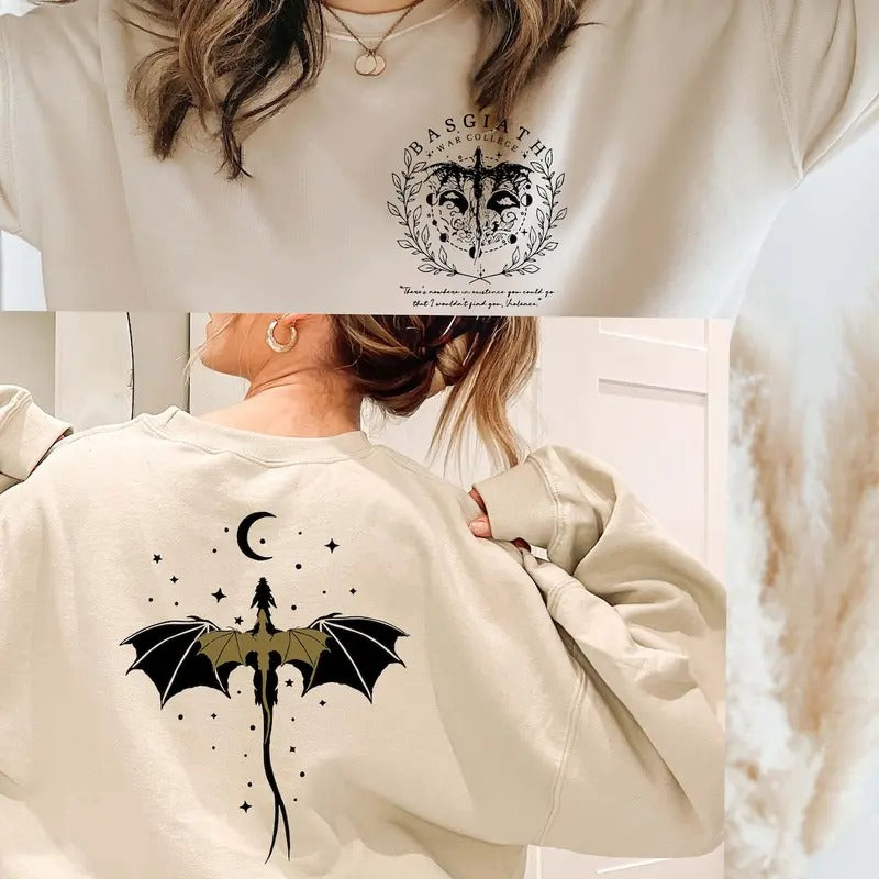 Vintage Basgiath War College Back Front DesıGn Fourth - Adult & Kids T-Shirts, Sweatshirts & Hoodies apparel design preview 1