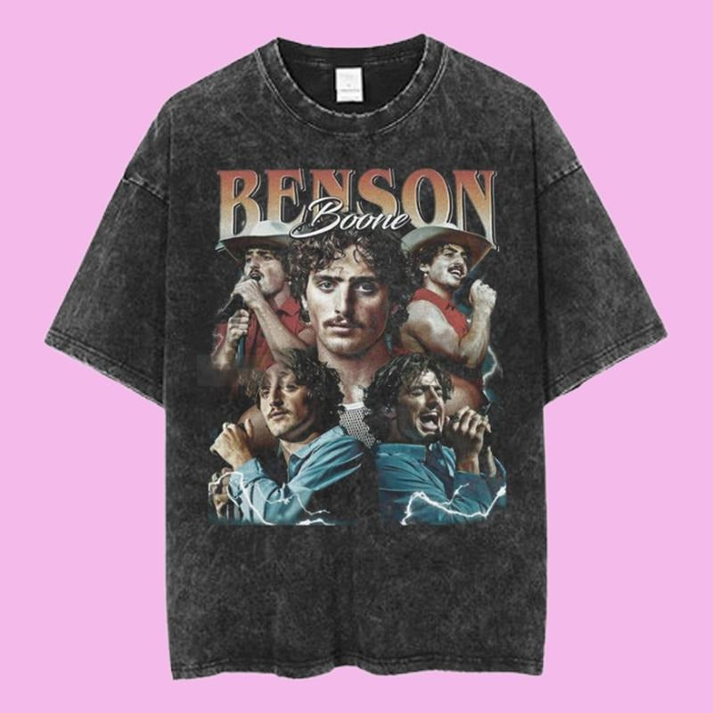 Vintage Benson Boone Emotional Stage Portrait Fan - Adult & Kids T-Shirts, Sweatshirts & Hoodies apparel design preview 1