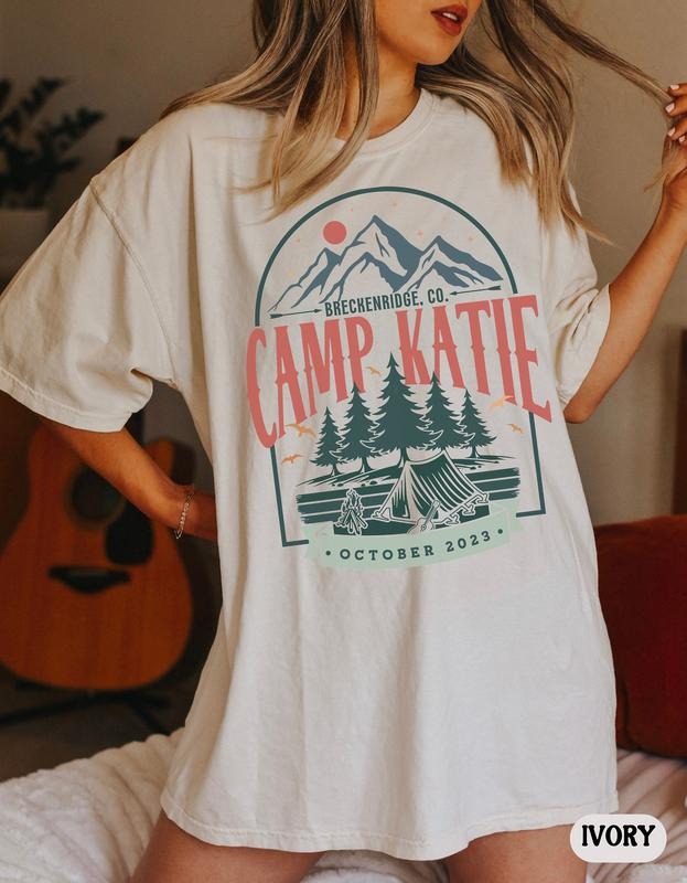 Vintage Camp Bachelorette Custom Camping Party - Adult & Kids T-Shirts, Sweatshirts & Hoodies apparel design preview 1