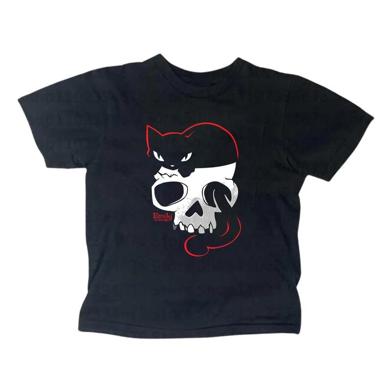 Vintage Cat Skull Baby Y2k Gothic Emo Girl Top Casual - Adult & Kids T-Shirts, Sweatshirts & Hoodies apparel design preview 1