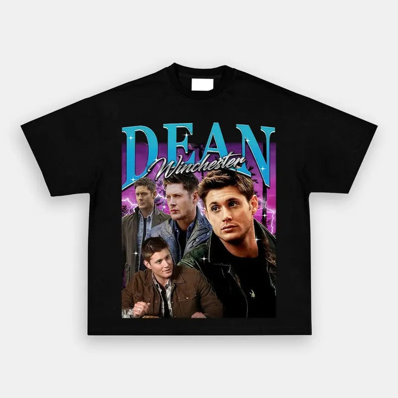 Vintage College Johnny Manziel Dean Winchester - Adult & Kids T-Shirts, Sweatshirts & Hoodies apparel design preview 1