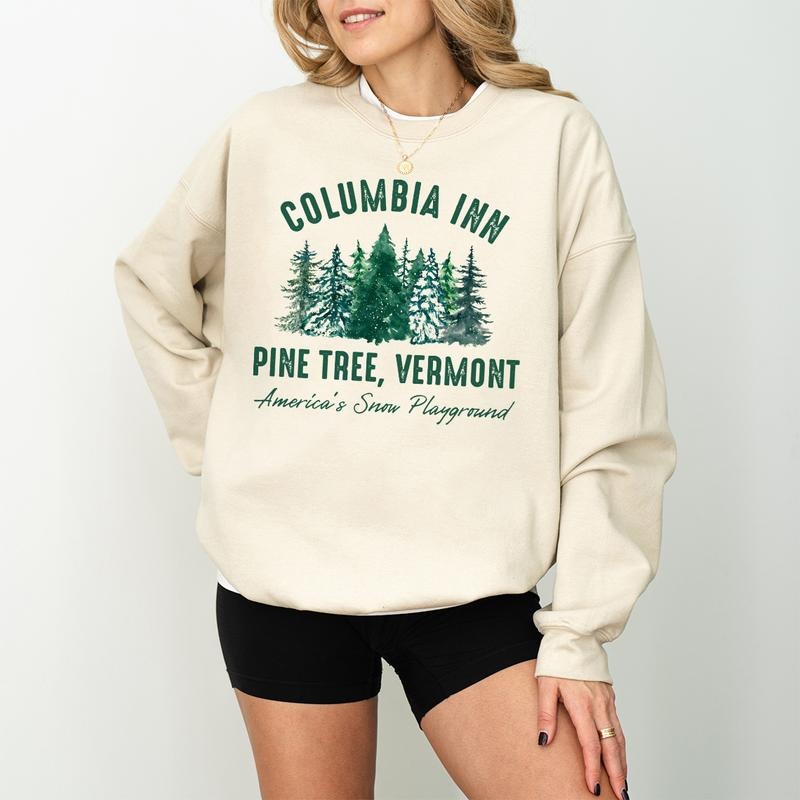 Vintage Columbia Inn Pine Tree Vermont White Movie - Adult & Kids T-Shirts, Sweatshirts & Hoodies apparel design preview 1