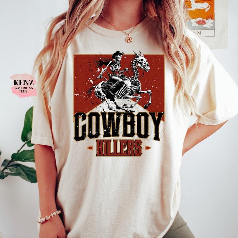 Vintage Cowboy 90s Western Retro Skeleton Wild West - Adult & Kids T-Shirts, Sweatshirts & Hoodies apparel design preview 1