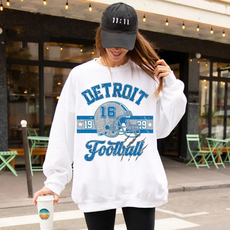 Vintage Detroit Football Lions Game Day - Adult & Kids T-Shirts, Sweatshirts & Hoodies apparel design preview 1