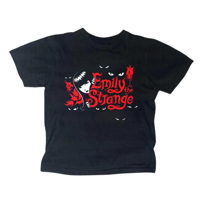 Vintage Emily Strange Cat Gothic Emo Fitted Short - Adult & Kids T-Shirts, Sweatshirts & Hoodies apparel design preview 1