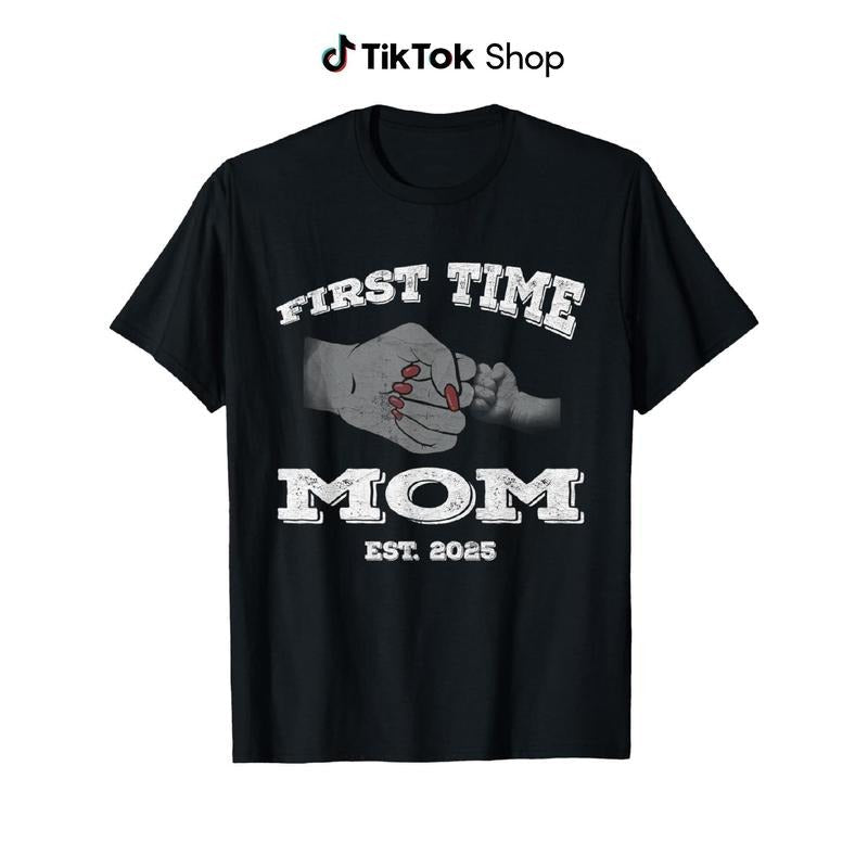 Vintage First Time Mom 2025 Hand Baby - Adult & Kids T-Shirts, Sweatshirts & Hoodies apparel design preview 1