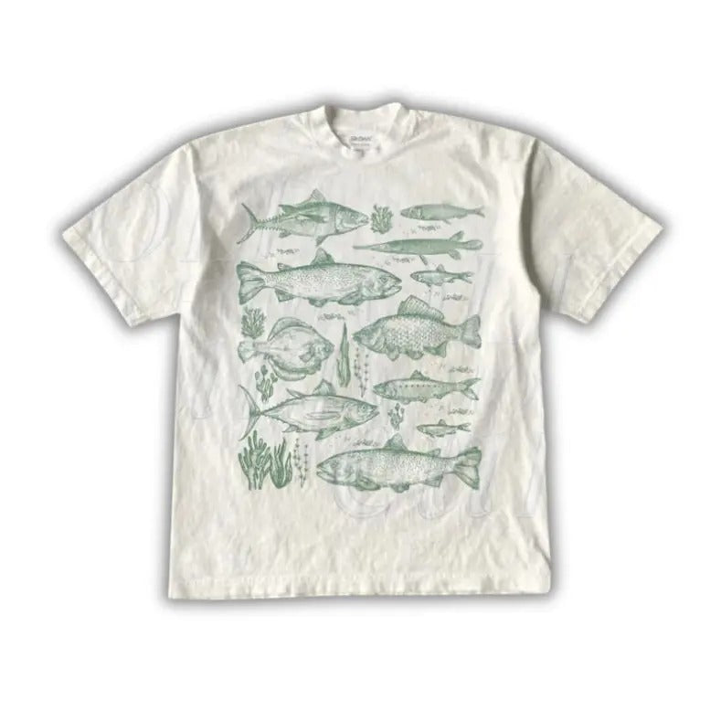 Vintage Fish Tattoo Retro Fisher Bass Lovers Ocean - Adult & Kids T-Shirts, Sweatshirts & Hoodies apparel design preview 1