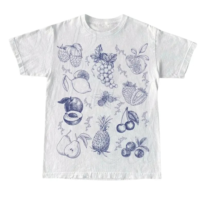 Vintage Fruits Berries 90s Tattoo Retro Fruit Lovers - Adult & Kids T-Shirts, Sweatshirts & Hoodies apparel design preview 1