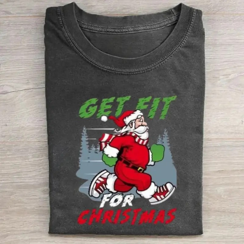 Vintage Funny Get Fit Merry Santa Claus Cute Winter - Adult & Kids T-Shirts, Sweatshirts & Hoodies apparel design preview 1