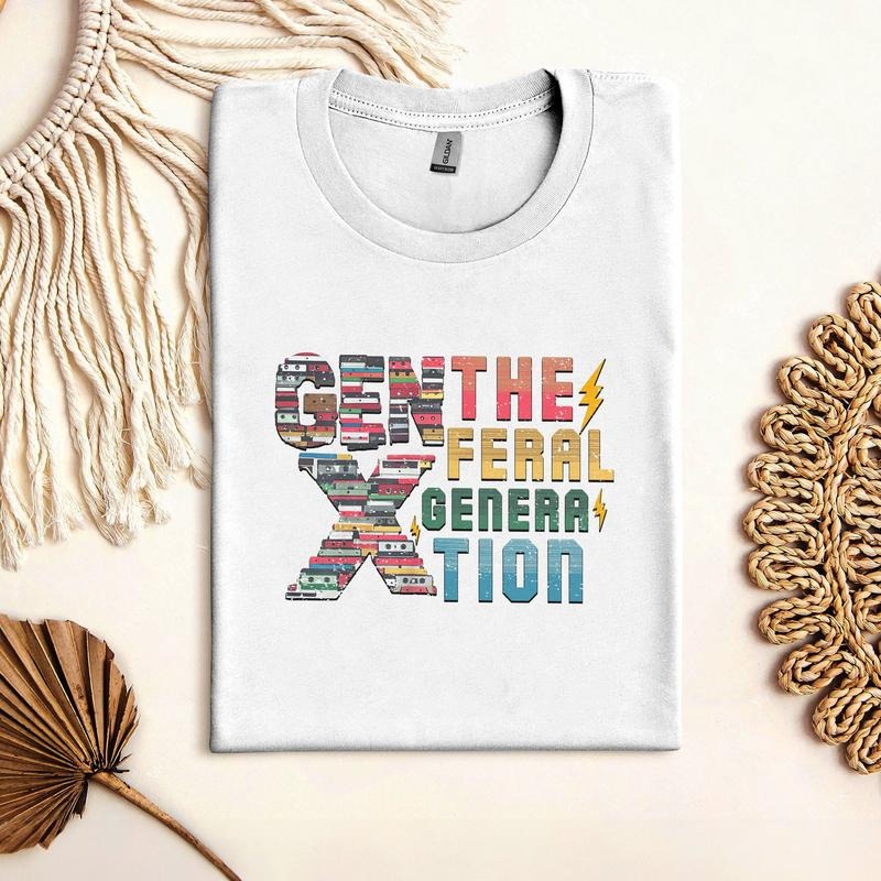 Vintage Gen X Generation Feral Retro Funny T Shirtgen - Adult & Kids T-Shirts, Sweatshirts & Hoodies apparel design preview 1