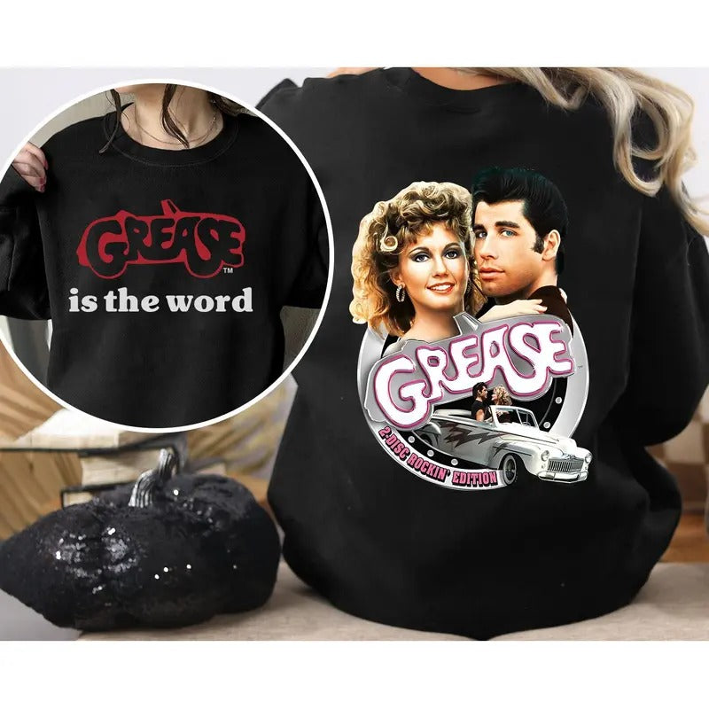 Vintage Grease Is Word Iconic Movie 1978 Moment - Adult & Kids T-Shirts, Sweatshirts & Hoodies apparel design preview 1