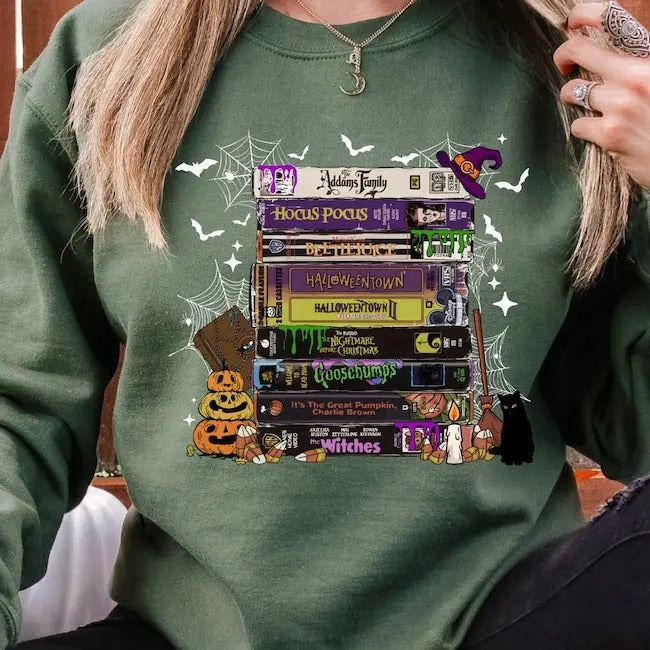 Vintage Halloween VHS Movies Retro Horror Spooky - Adult & Kids T-Shirts, Sweatshirts & Hoodies apparel design preview 1