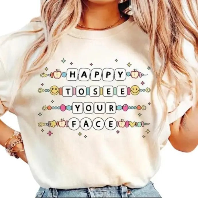 Vintage Happy See Your Face Cotton Casual Polyeste - Adult & Kids T-Shirts, Sweatshirts & Hoodies apparel design preview 1