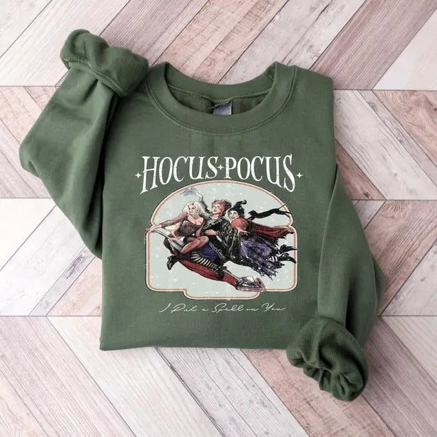 Vintage Hocus Pocu* Sanderson Sisters Halloween Party - Adult & Kids T-Shirts, Sweatshirts & Hoodies apparel design preview 1