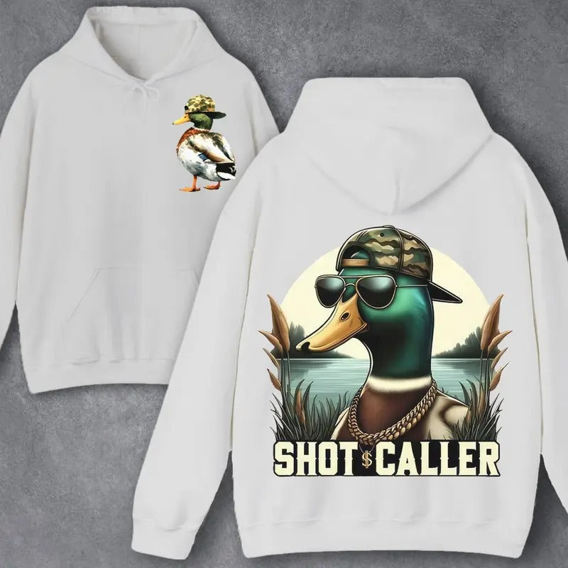 Vintage Hunting Duck Shot Caller Camo Two Sided - Adult & Kids T-Shirts, Sweatshirts & Hoodies apparel design preview 1
