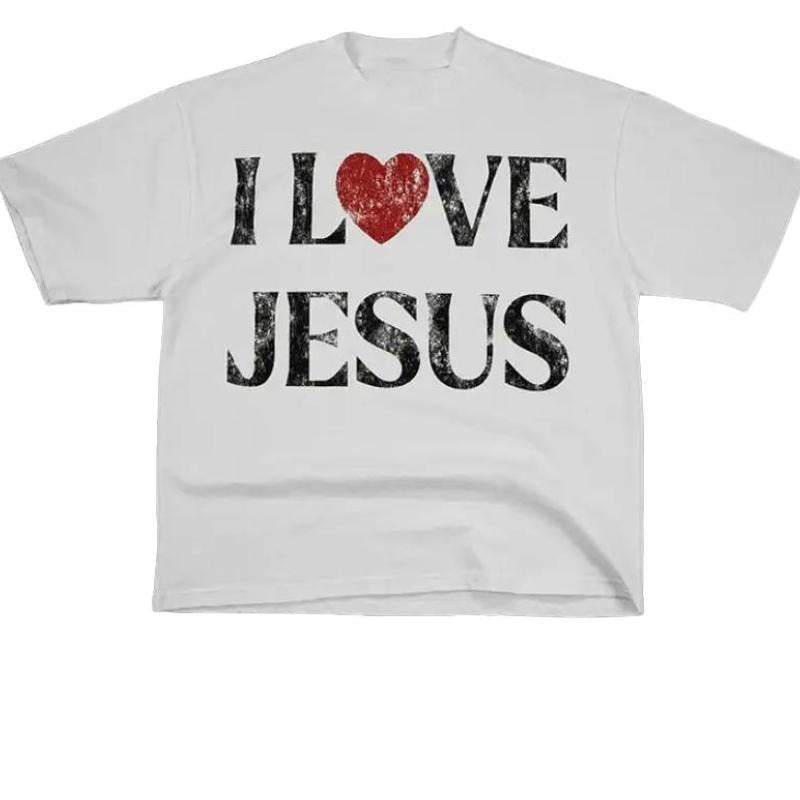 Vintage I Love Jesus Print Short Sleeve Menswear Top - Adult & Kids T-Shirts, Sweatshirts & Hoodies apparel design preview 1